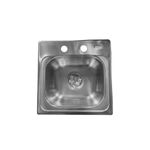 Pantry 1 tina 38.10 x 38.10 x 15.3 cm sin escurridor empotrar 2 orificios Teka, vista superior cenital del producto