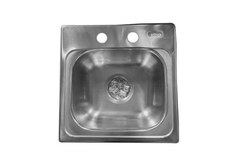 Pantry 1 tina 38.10 x 38.10 x 15.3 cm sin escurridor empotrar 2 orificios Teka, vista superior cenital del producto