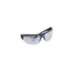 Lente de seguridad gris GE Sport antiempaño UV General Electric, vista lateral en ángulo con patillas azules