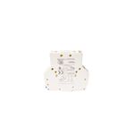 Bloque de contacto auxiliar lateral 1 NA + 1 NC Telemec Schneider Electric, vista frontal del dispositivo blanco con bornes