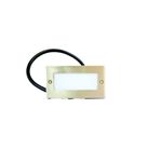 Luminaria empotrable de pared exterior níquel LED 0.6 W 3000 K Cerdeña Tecnolite, vista frontal con cable negro