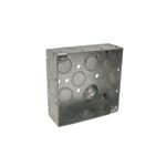 Caja EMT Cond. 8-1/2 x 4-1/2 x 1/2 x 3/4 3 Gang Southwire, vista frontal abierta del cuerpo metálico con troqueles
