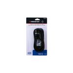 Cable audio estéreo 3.5 mm 12 pies Monster, empaque blister con el cable negro enrollado y conectores dorados