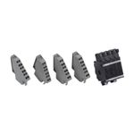 Contacto auxiliar para breaker Masterpack 4A/4B Schneider Electric, conjunto de cuatro piezas grises y una pieza negra