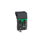 Interruptor marco B 2x50A 18kA Square D fase AB, vista frontal del equipo con palanca de accionamiento verde