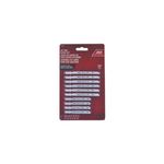 Juego hoja para sierra caladora Ace de 10 piezas, empaque blister rojo con las hojas organizadas verticalmente