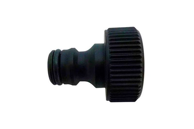 Adaptador de toma de 3/4 pulgadas para hidrolavadora K4 Sinsa, pieza plástica negra con rosca y mango estriado