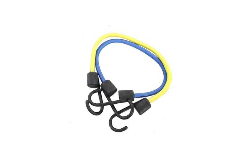 Juego de cuerdas elásticas para remolque 32 pulgadas Goodyear, dos cuerdas en colores azul y amarillo con ganchos negros