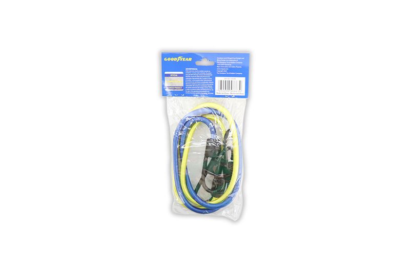 Juego de cuerdas elásticas para remolque de 32 pulgadas Goodyear, empaque plástico con cuerdas amarillas y azules