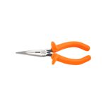 Tenaza picuda insulada Klein Tools de 6.9 pulgadas, 1000 V y corte lateral, vista lateral con mangos color naranja