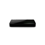 Switch de 8 puertos para Ethernet Gigabit Nexxt, equipo de color negro visto desde un ángulo frontal superior
