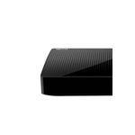 Switch de 8 puertos para Ethernet Gigabit Nexxt, vista superior en ángulo del equipo color negro con superficie perforada