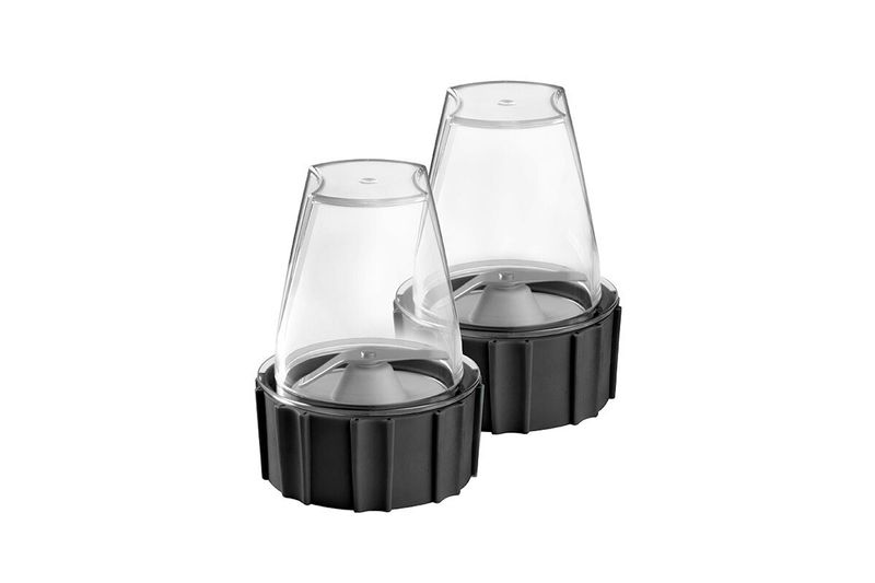 Licuadora 10 velocidades 1.25 litros negra Black+Decker, dos vasos individuales transparentes con bases negras