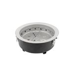 Ahumador/parrilla de carbón tipo bala compacto 376 pulgadas negro Dyna-Glo, vista superior abierta con rejilla metálica