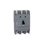 Main breaker 3x200A 600V Square D, vista frontal del dispositivo eléctrico en color gris con palanca de accionamiento