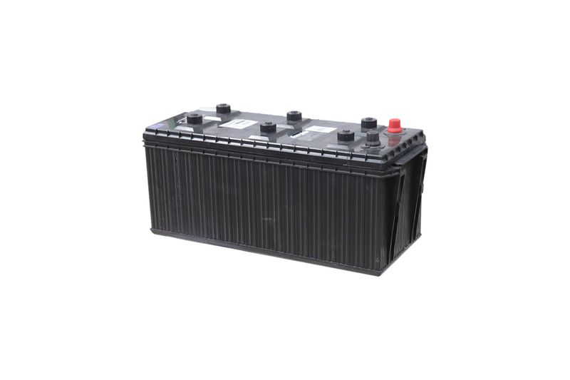 Batería Energizer EN-4D-1000, CCA 1000 amp, vista lateral del cuerpo negro con relieves verticales y borne rojo