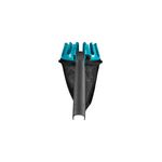 Recolector de frutas cabeza ajustable Combisystem 3115-20 Gardena, vista frontal con bolsa de malla negra y cabeza azul