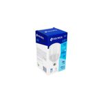 Bombillo LED alta potencia 30 W E27 6500 K 110-220 V Volteck, en su empaque azul con ilustración del producto