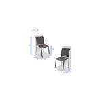 Silla apilable Essentia wengué Hespéride, gráfico técnico con medidas de altura, ancho y profundidad en centímetros