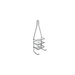 Organizador de baño metálico Bath Bliss, estructura cromada con tres niveles de bandejas y gancho superior