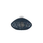 Luminaria techo Maruni blanco/cuerda azul 35 cm 1x E27 Blumenau, vista frontal de la pantalla tejida en color azul