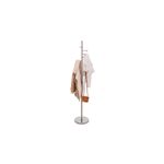 Perchero forma de árbol 7 ganchos acero inoxidable 5five, con prendas de vestir y un bolso marrón colgados