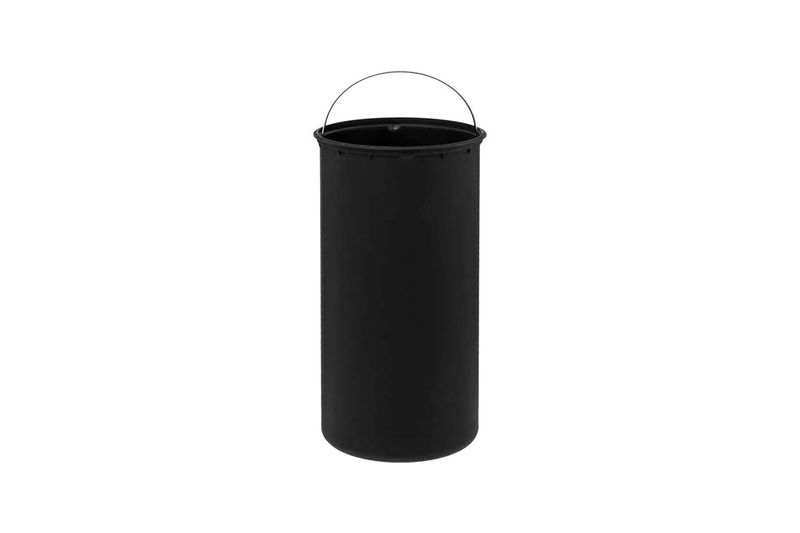 Basurero de pedal 30 l metálico negro 5five, cubo interior negro con asa metálica superior