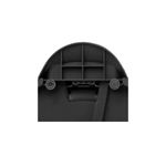 Basurero de pedal 30 L metálico negro 5five, detalle de la base inferior con soporte plástico y ruedas pequeñas