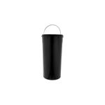 Basurero de pedal 30 l metálico negro 5five, cubo interno de plástico negro con asa metálica plateada