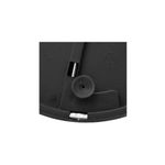 Basurero de pedal 30 l metálico negro 5five, primer plano del mecanismo inferior y base de plástico negro