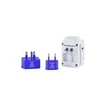 Adaptador universal para cargadores Conair, conjunto de piezas con cuerpo blanco y dos adaptadores azules desmontables
