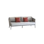 Set de sofá Embruns grafito 5 pz Hespéride, vista frontal del sofá con cojines grises y dos almohadones color terracota