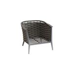 Set de sofá Embruns grafito 5 pz Hespéride, vista frontal de una silla sin cojines mostrando la estructura trenzada