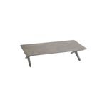 Set de sofá Embruns grafito 5 piezas Hespéride, vista en ángulo de la mesa de centro rectangular