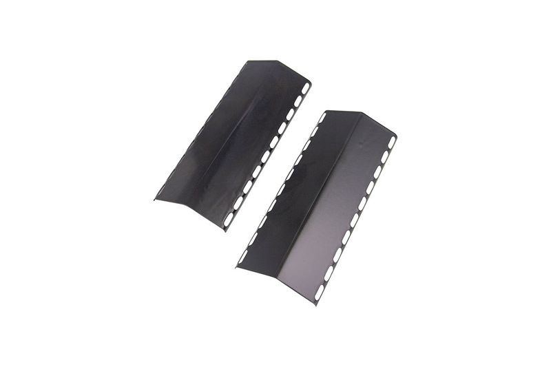 Protector de calor tipo tienda para BBQ 18 Char-Broil, par de protectores metálicos negros con perforaciones laterales