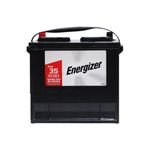Batería Energizer EN-35-550, CCA 550 amp Energizer, vista frontal de la batería negra con etiqueta blanca y roja