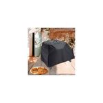 Funda para horno pizza 3 en 1 Kingling Cuisinart, color negro colocada sobre el horno en un entorno exterior