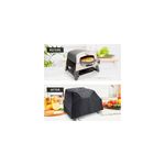 Funda para horno pizza 3 en 1 Kingling Cuisinart, composición comparativa del horno descubierto y luego cubierto con la funda