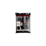 Pellets de madera manzana-cerezo-roble 20 lb Traeger, parte posterior de la bolsa con tabla de sabores y advertencias