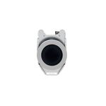 Pulsador flush negro 1 NA 30 mm Square D, vista frontal del botón circular y el soporte metálico