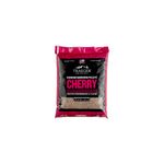 Pellets de madera cherry 20 lb Traeger, bolsa cerrada de color negro y magenta con ventana transparente inferior
