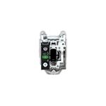 Pulsador flush negro 1 NA 30 mm Square D, vista lateral del mecanismo interno con terminales y contacto verde