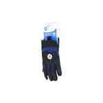 Guante para mecánico azul talla XL contraimpacto General Electric, vista frontal con empaque y refuerzos negros en dedos