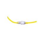 Extensión eléctrica 14/3 15A 125V 50 pies amarilla Ace, primer plano del interruptor transparente en el cable