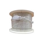 Cinta LED exterior rollo 100 metros 6500K IP65 120V Ilukon, rollo blanco con protector plástico y conector eléctrico