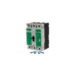 Main breaker 3p fi ch 480 V 125 amp Eaton, vista frontal del equipo con cuatro tornillos azules en la base
