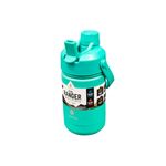 Botella insulada 12 onzas Ranger Dual Core Kitchen, color turquesa con etiqueta informativa blanca y negra