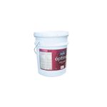 Pintura óptima látex mate verde menta cubeta Modelo, vista posterior de la cubeta con instrucciones y etiquetas