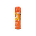 Repelente de insectos active en aerosol 6 onzas Off!, vista lateral del envase naranja con instrucciones de uso