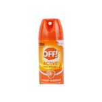 Repelente de insectos Active en aerosol 6 onzas Off!, envase naranja con etiqueta blanca y detalles en amarillo